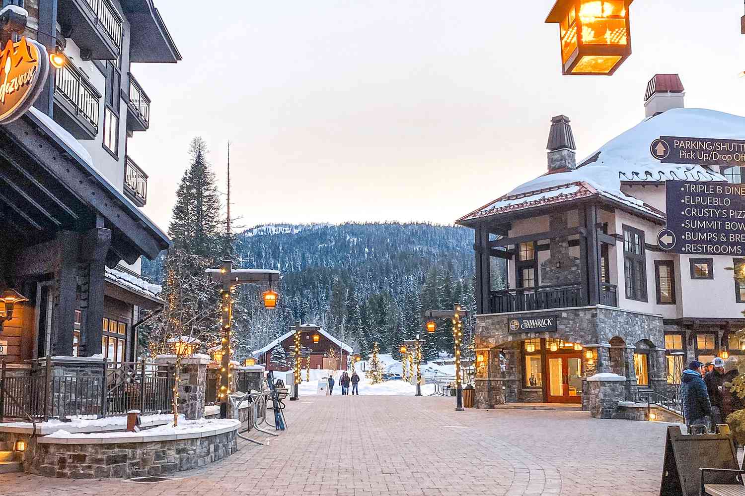 mccall idaho scenic city center view at dusk
