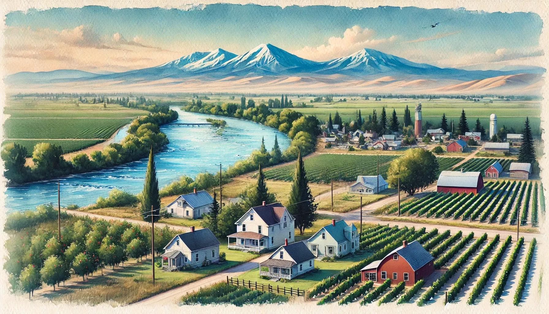fruitland idaho as seen on a warm country postcard