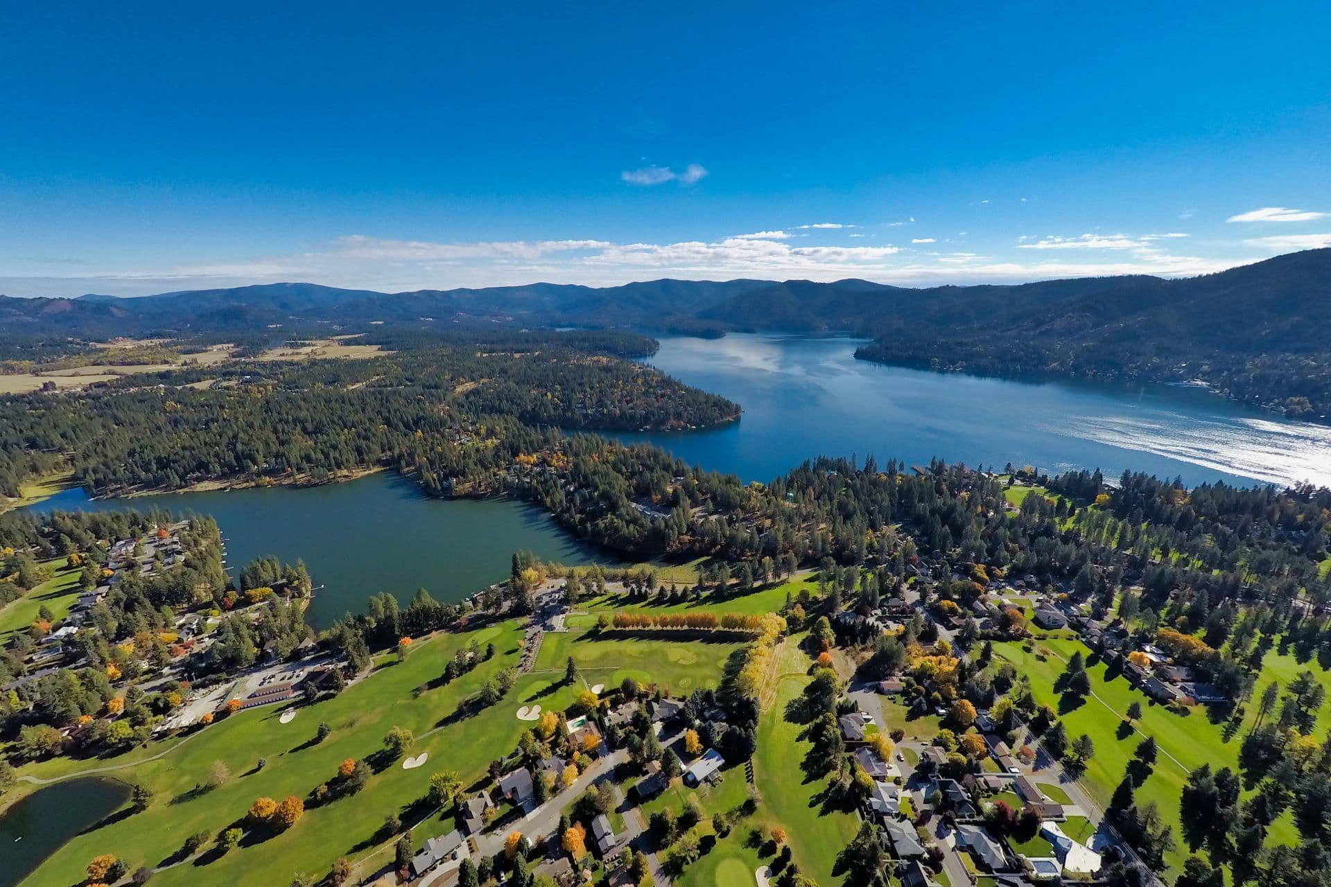 hayden idaho homes as seen from a birds eye view
