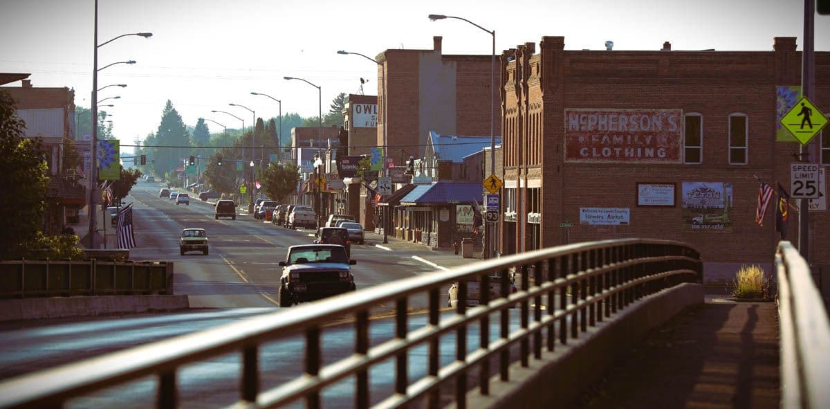 salmon idaho as seen from a bridgewalk on a summer day with light traffic